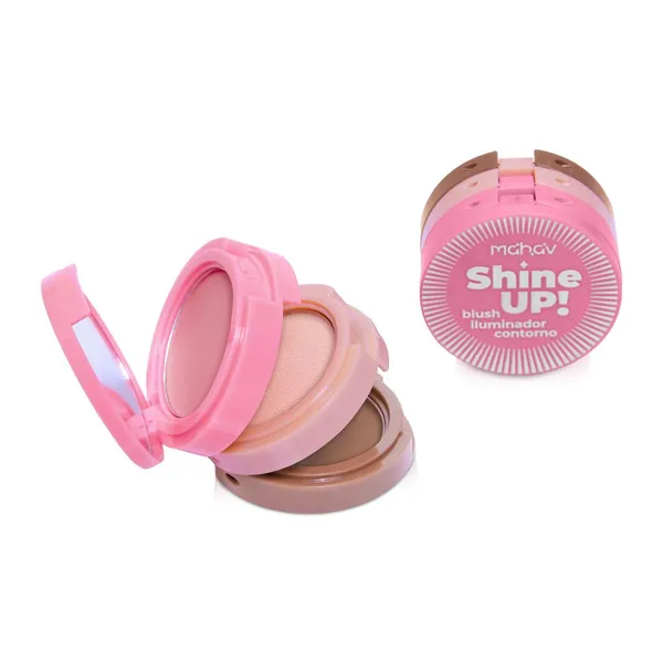 Trio Blush Iluminador Contorno Shine Up Mahav Cor 03
