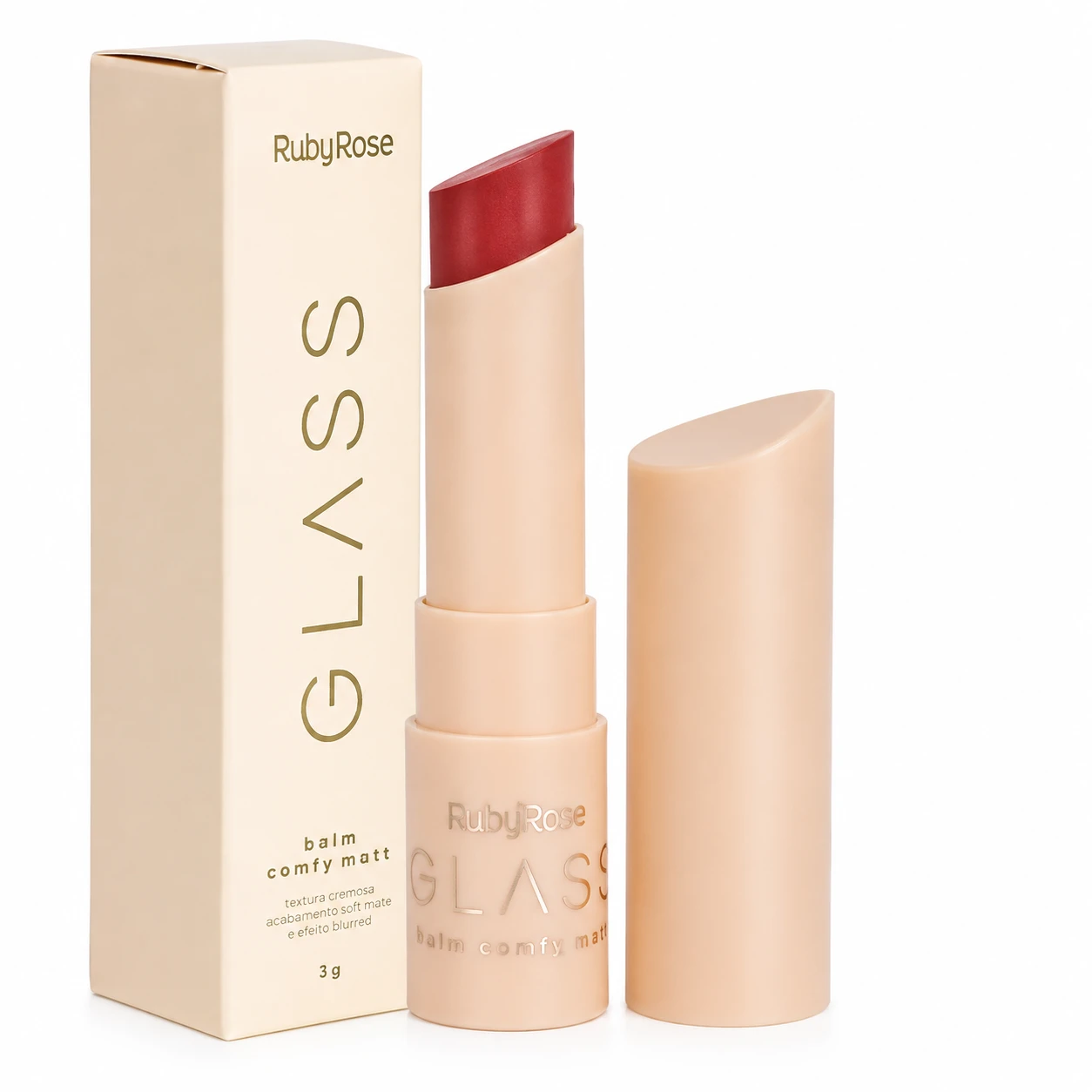 Batom Glass Creamy Matte cor 6 - Ruby Rose - 1