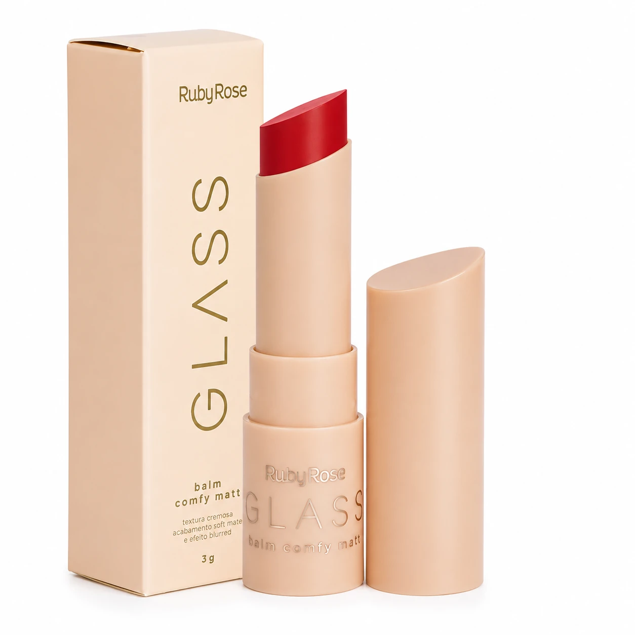 Batom Glass Creamy Matte cor 5 - Ruby Rose - 1