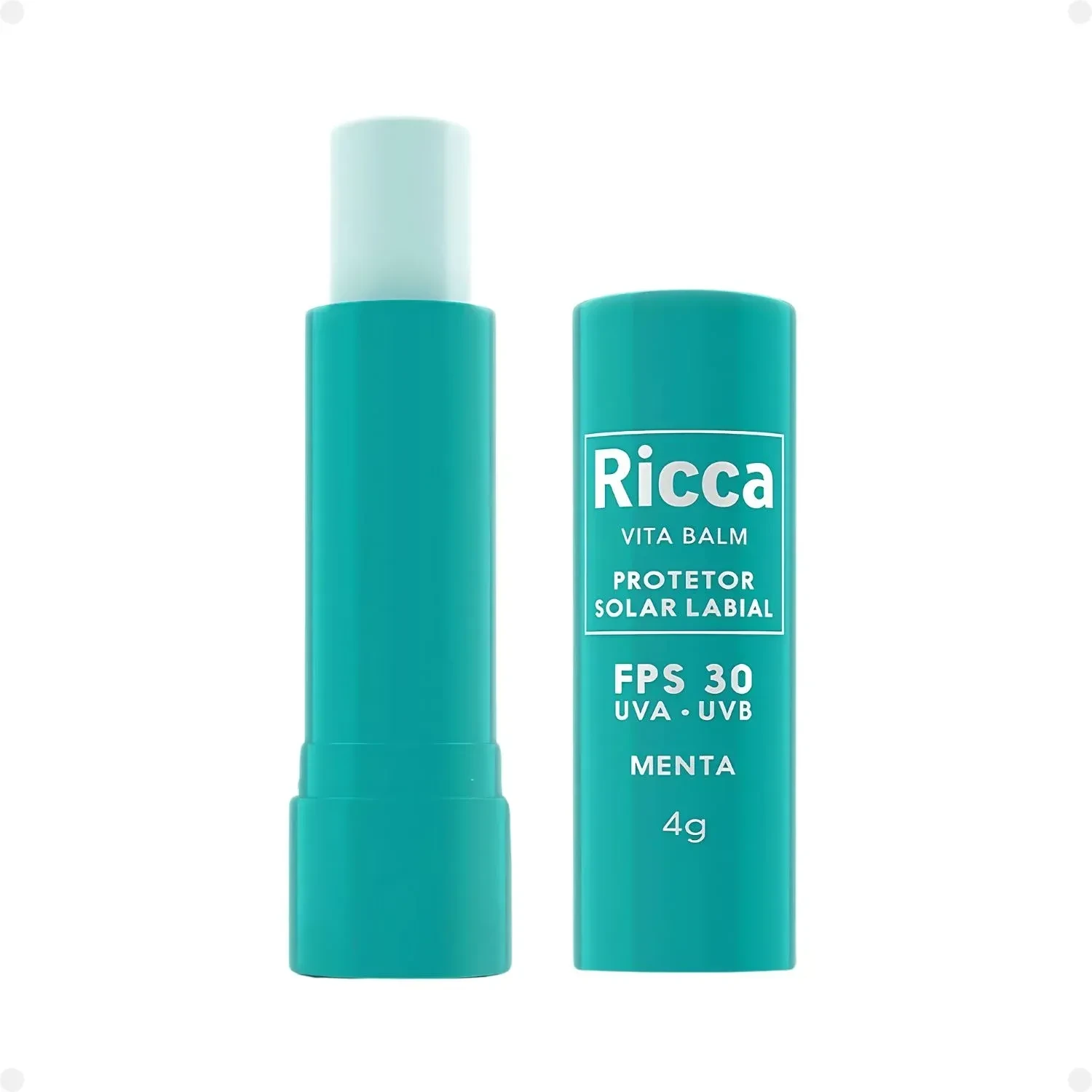 Protetor solar labial incolor de menta - Ricca - 2