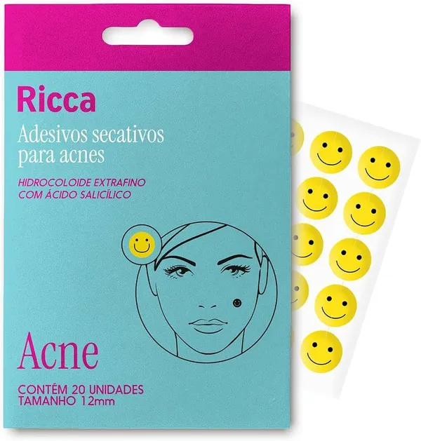 Adesivos secativos para acnes estampado 20UN - Ricca 