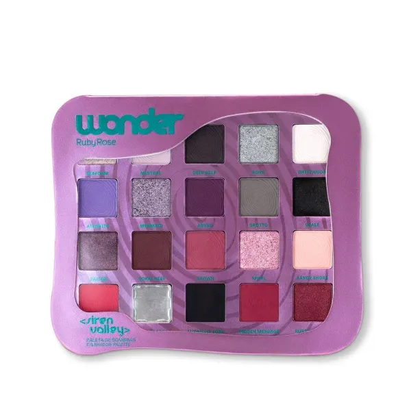 Paleta de sombras Siren Vallery linha Wonder - Ruby Rose 