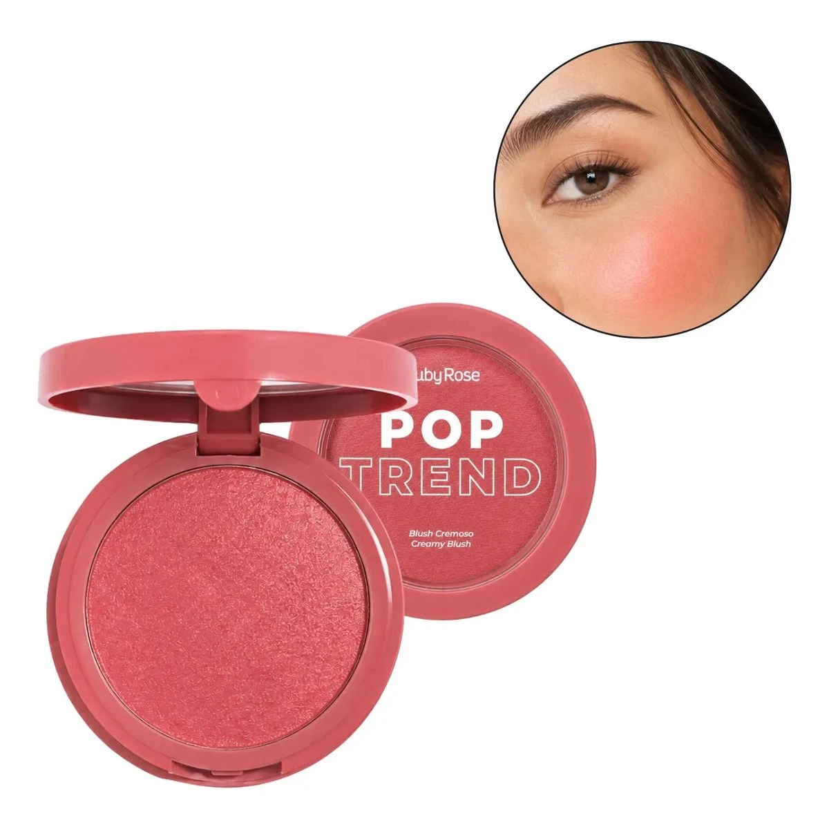 Blush cremoso pop trend cor PT20 - Ruby Rose  - 1