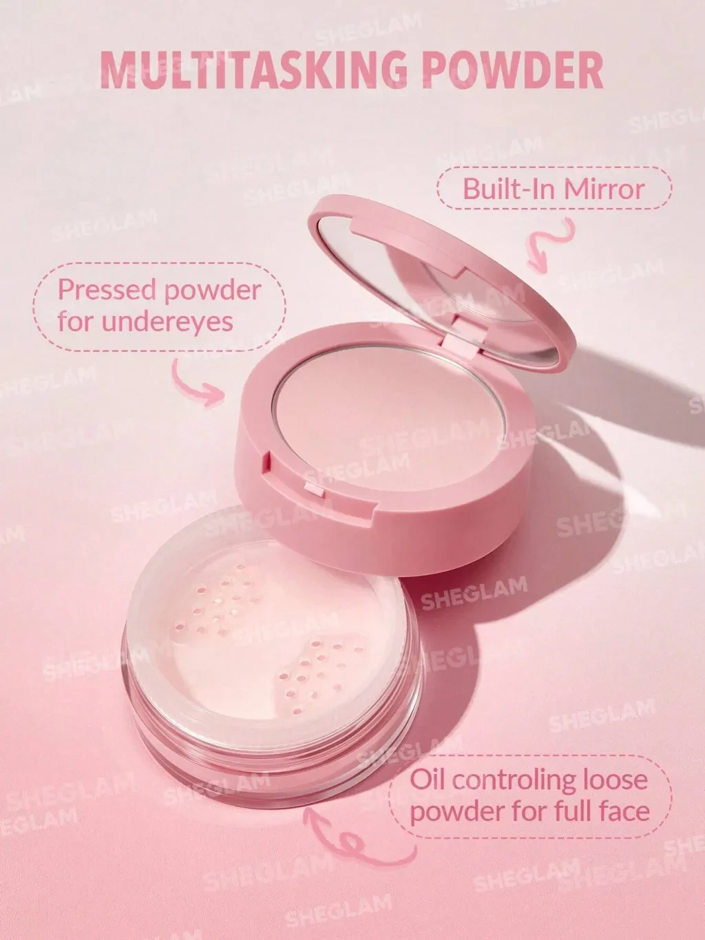 Powder for face and eye area Insta-ready Duo Bubblegum - SHEGLAM - 2