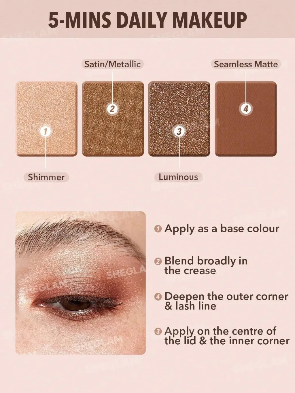 Paleta de sombras Quad-Veil Essential - SHEGLAM - 2