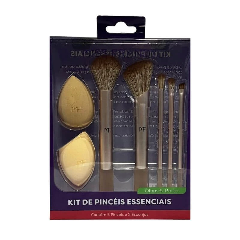 Kit de pincéis essenciais olhos e rosto - Miss Frandy  - 1