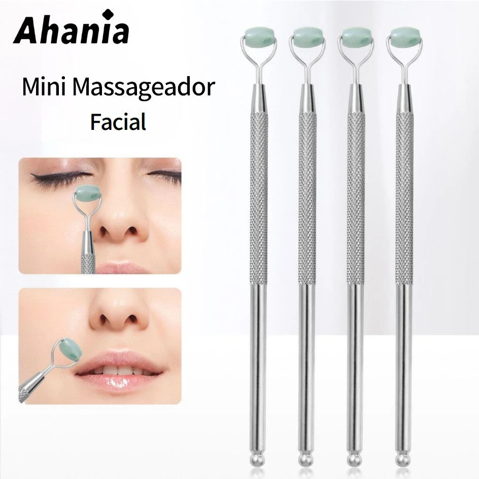 Massageador de jade com mini rolo e esfera de aço  - 2