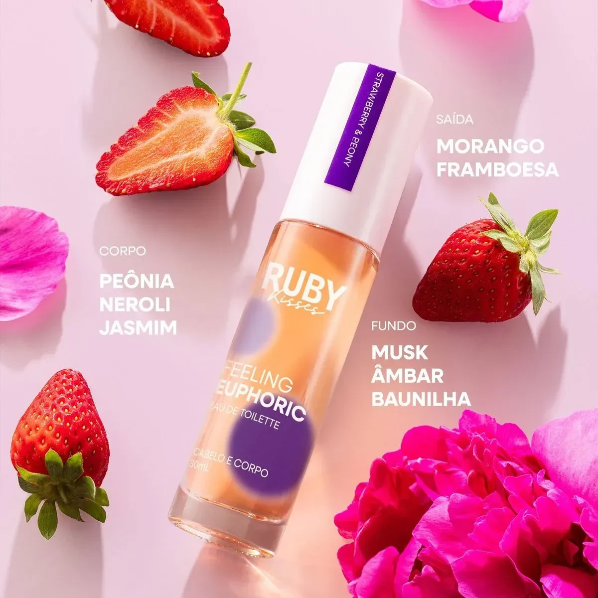 Perfume Feelings corpo e cabelo Eau de Toilette Euphoric - ruby kisses - 2