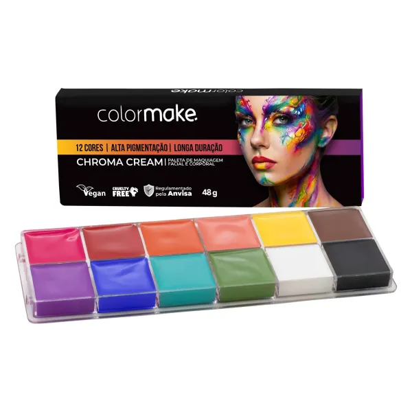 Paleta de Maquiagem Colormake Chroma Cream 12 Cores