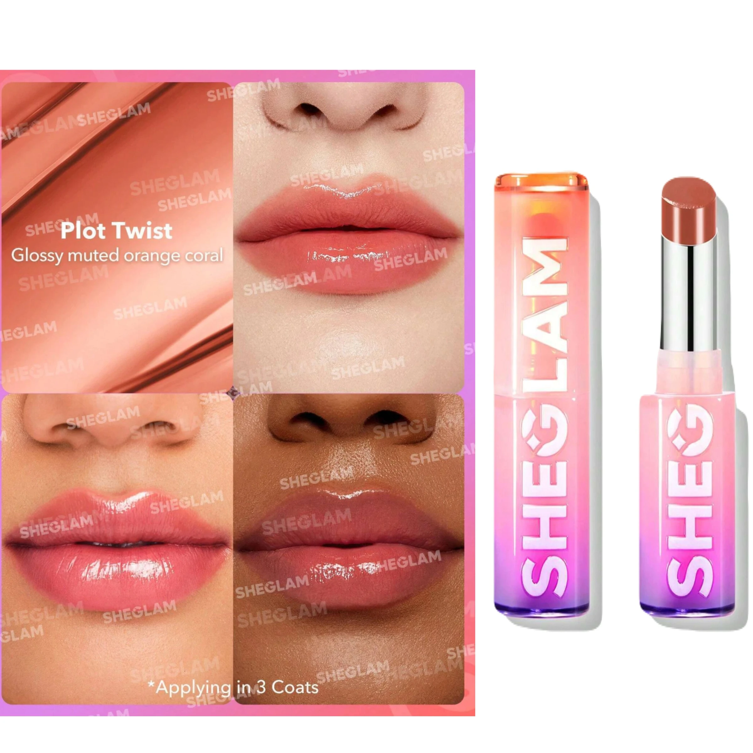 Mirror Kiss High-Shine Lipstick post twist 200 - SHEGLAM - 1