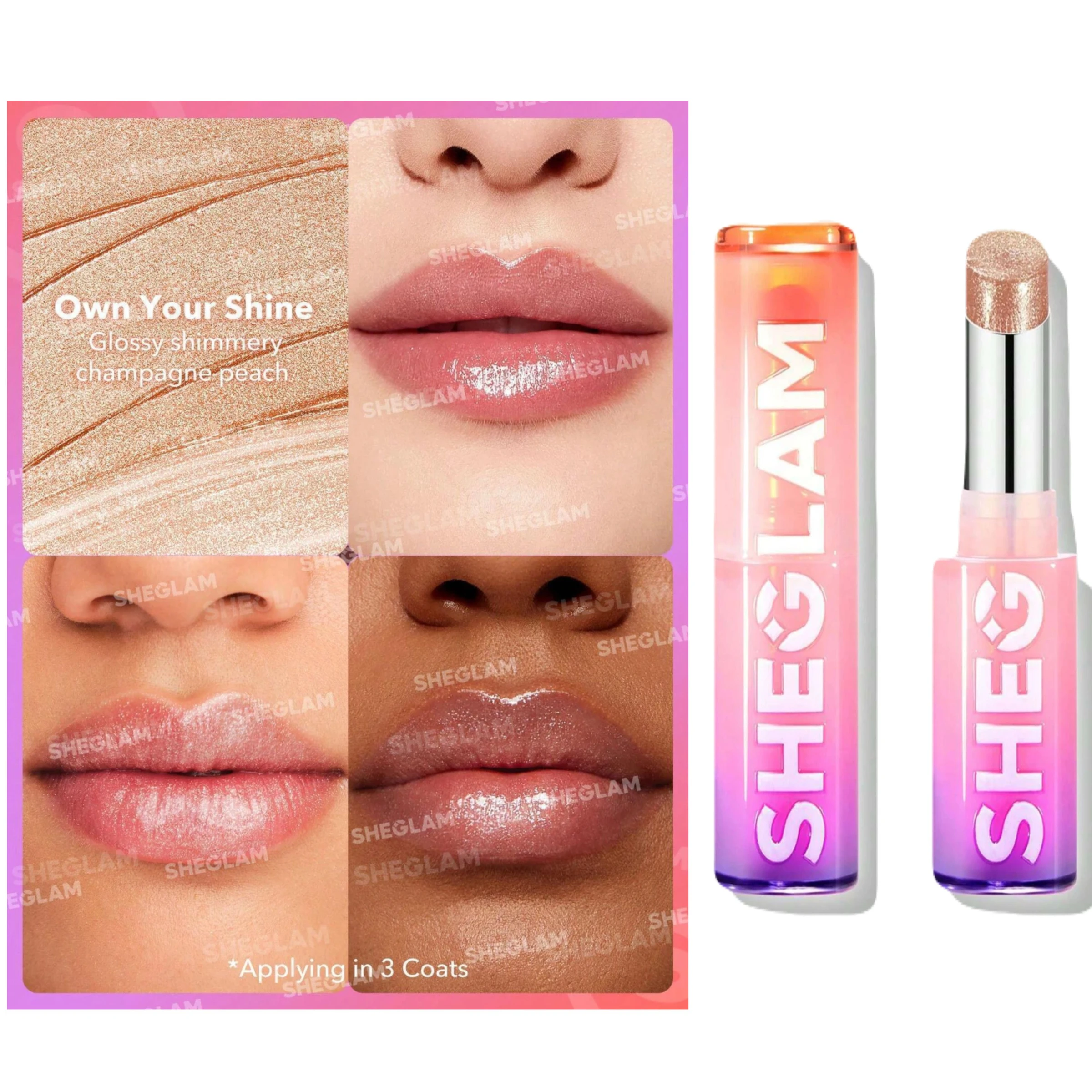 Mirror Kiss High-Shine Lipstick one tour shine - SHEGLAM - 1