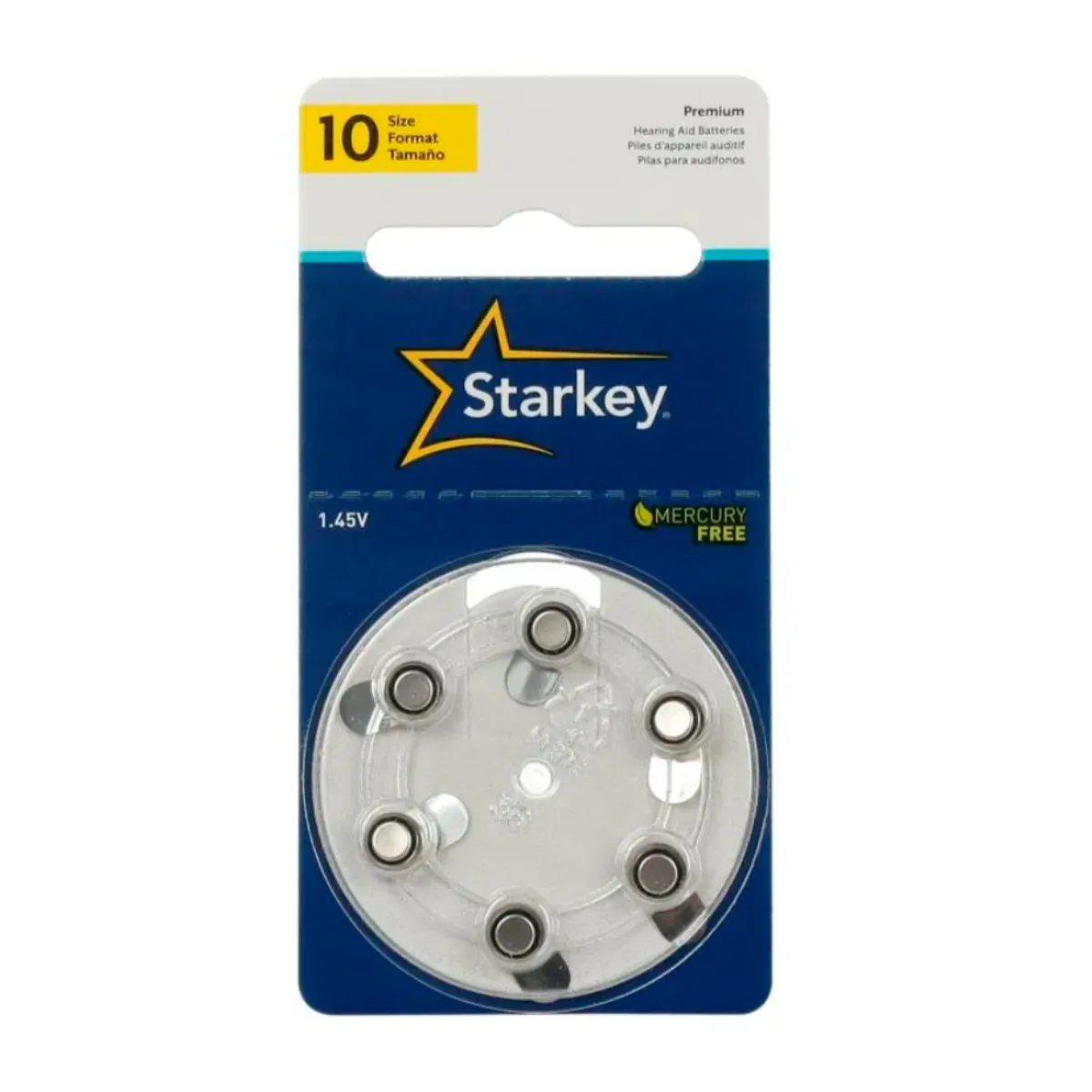 STARKEY S10 / PR70 - 1 CARTELA - 6 BATERIAS PARA APARELHOS AUDITIVOS