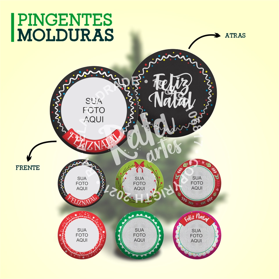 Natal - Pingente Moldura Redondo - imagem 1