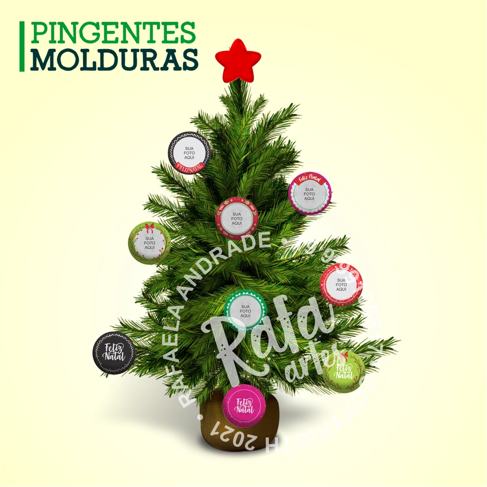 Natal - Pingente Moldura Redondo - imagem 2
