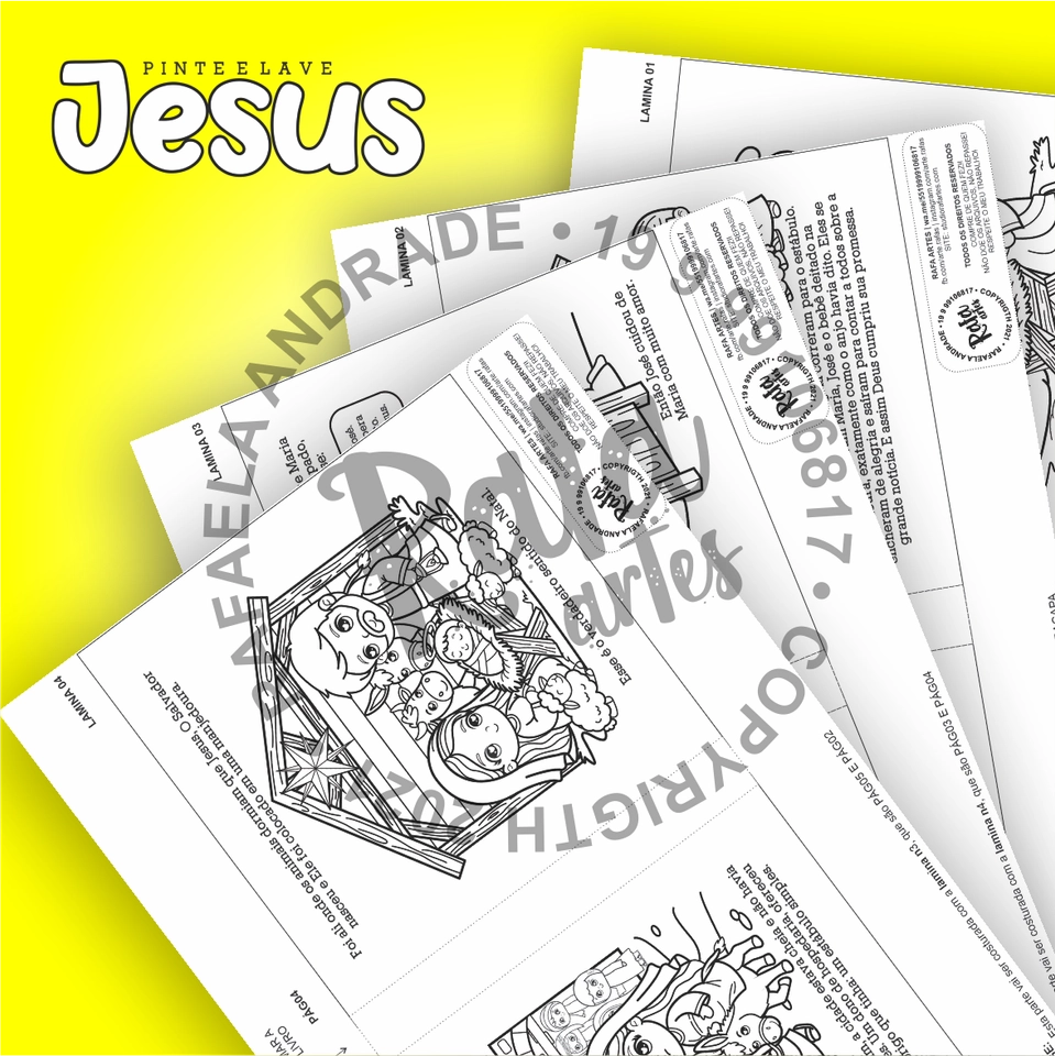 PINTE E LAVE - LIVRO + ALMOFADA CONTORNO JESUS O VERDADEIRO NATAL - imagem 2