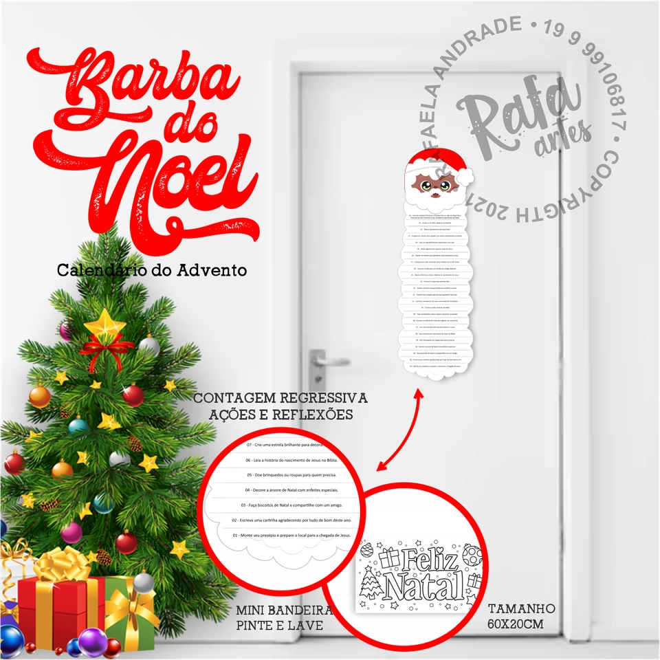 NATAL - Barba do Noel CALENDÁRIO DO ADVENTO - imagem 1