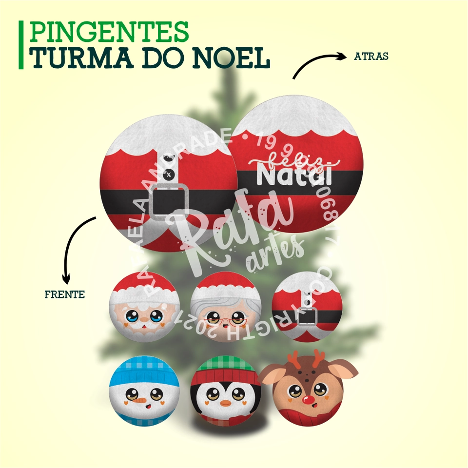 Natal - Pingente Turma do Noel VERMELHO - imagem 1