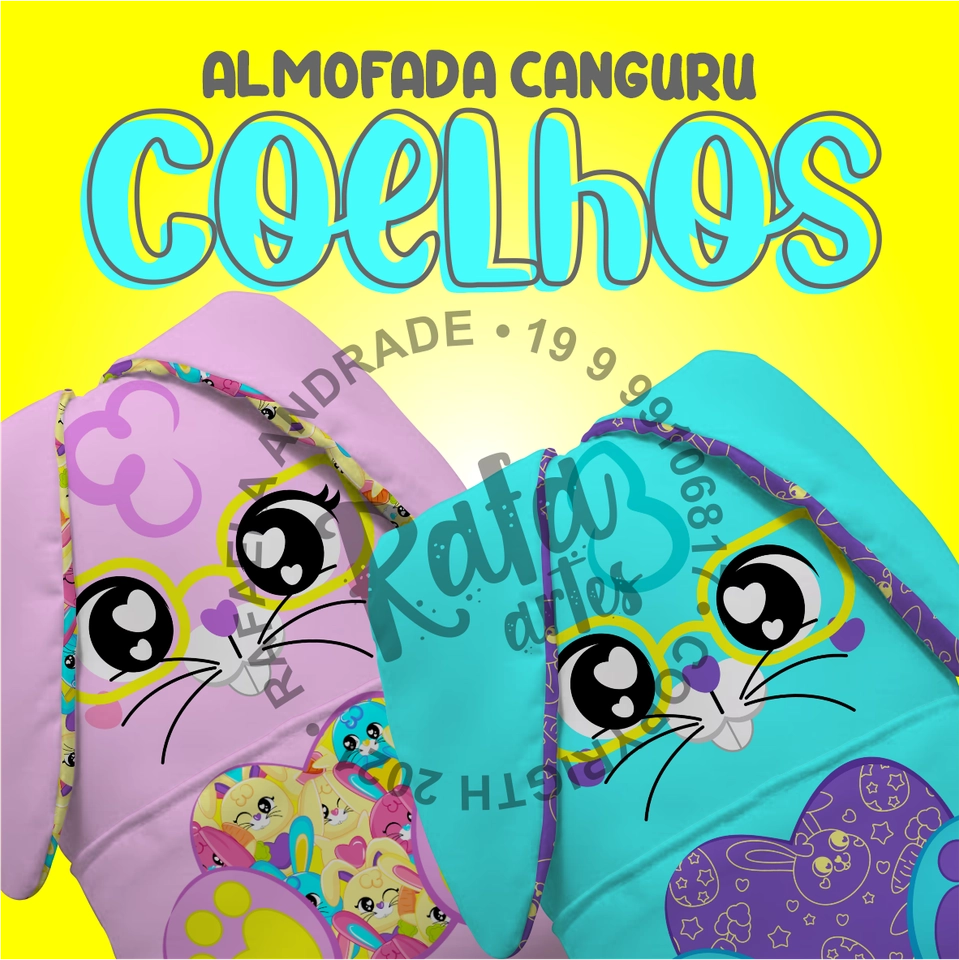 PÁSCOA - ALMOFADA COELHOS CANGURU - imagem 1