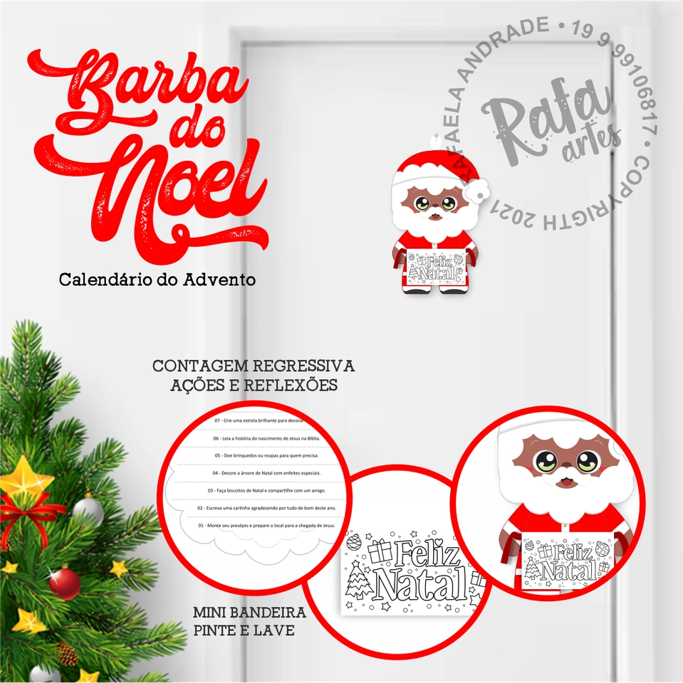 NATAL - Barba do Noel CALENDÁRIO DO ADVENTO - imagem 3