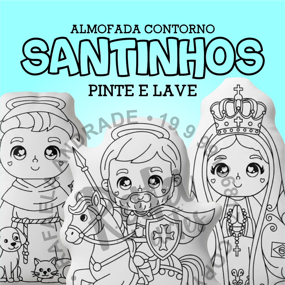 PINTE E LAVE - SANTINHOS ALMOFADA CONTORNO  - imagem 1
