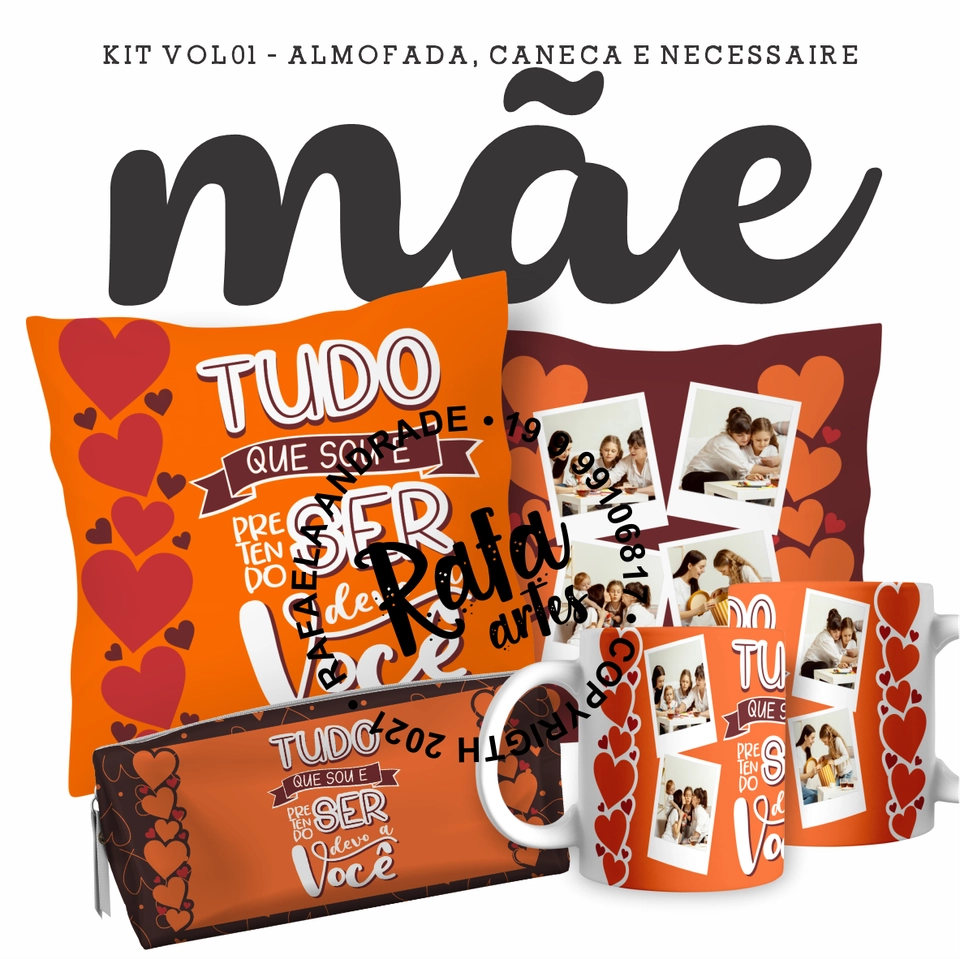 MÃE - Kit Almofada, caneca e Necessaire slim vol01 - imagem 1