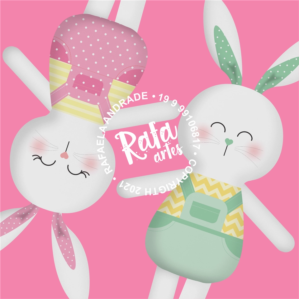 Páscoa - Dolls Coelhos e Ovelhas coloridas - 3