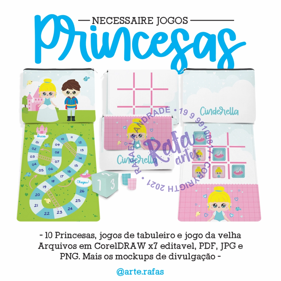 Necessaire Jogos - Princesas - imagem 1