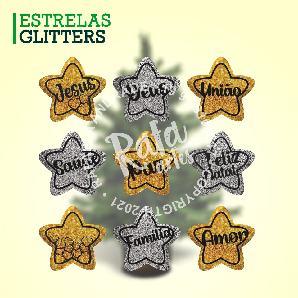 Natal - Estrela Glitter - imagem 1