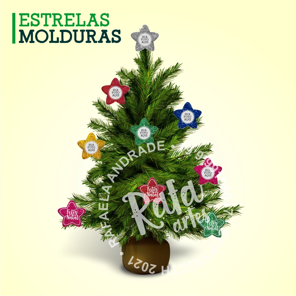 Natal - Estrela Moldura Glitter - imagem 2