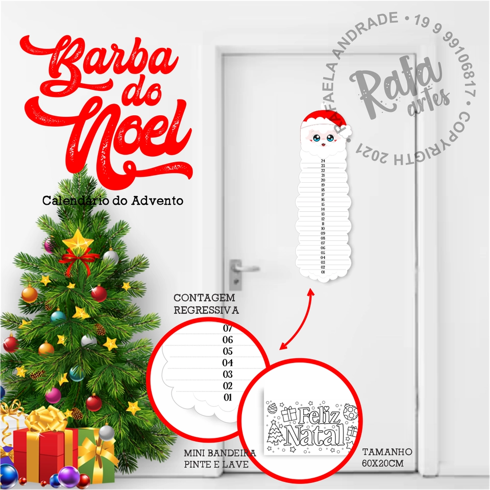 NATAL - Barba do Noel CALENDÁRIO DO ADVENTO - imagem 2