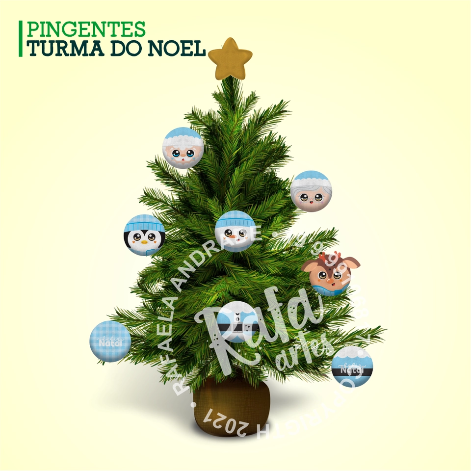 Natal - Pingente Turma do Noel AZUL - imagem 2