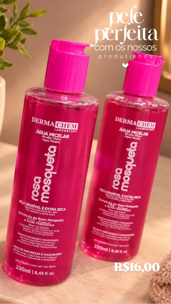 Água Micelar Rosa Mosqueta Dermachem 230ml