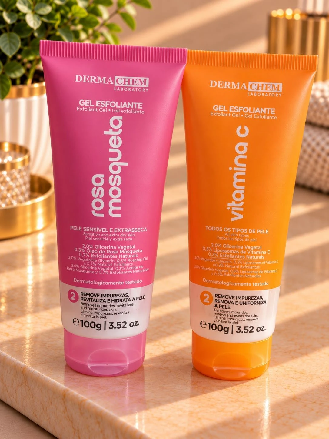 Gel Esfoliante Vitamina C e Rosa Mosqueta  Dermachem 100g - 1