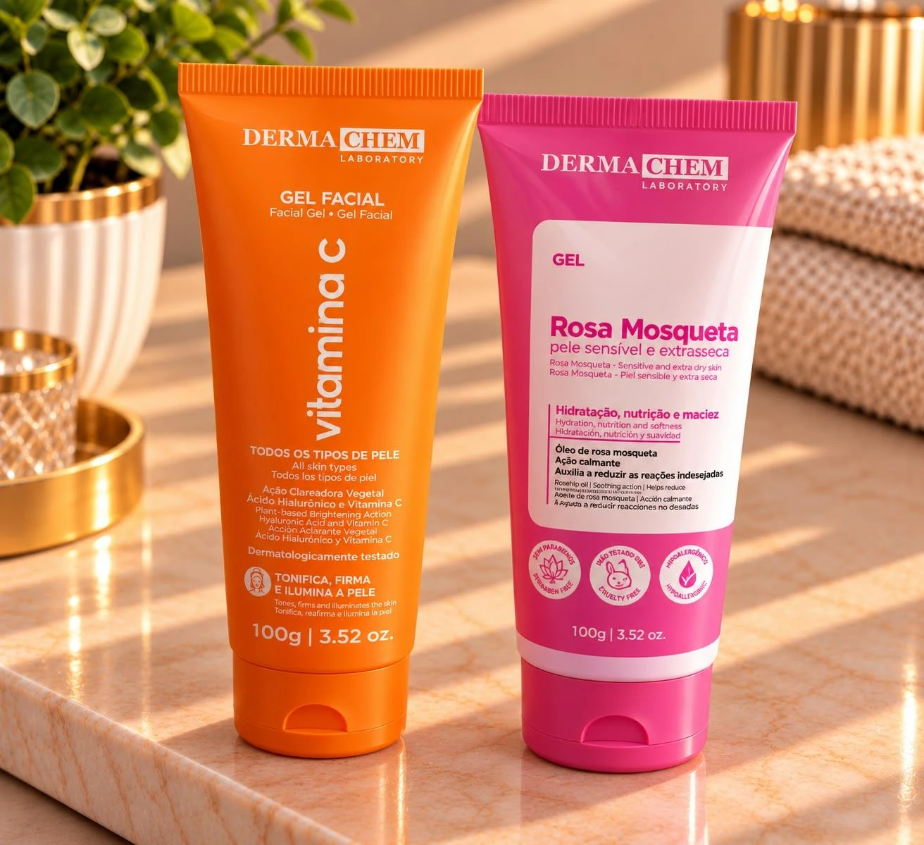 Gel Rosa Mosqueta e Vitamina C Dermachem 100g cada - 1