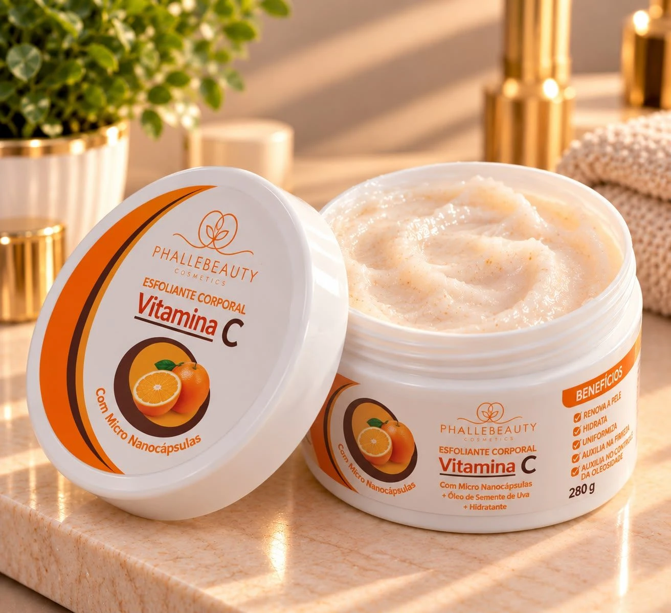 Esfoliante Corporal Vitamina C ou Rosa Mosqueta – Phállebeauty 280g - 3