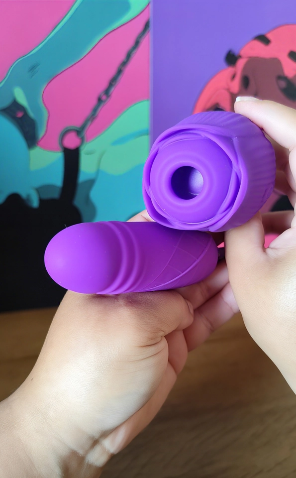 Vibrador Duplo: Sugador + Vai e Vem - imagem 2