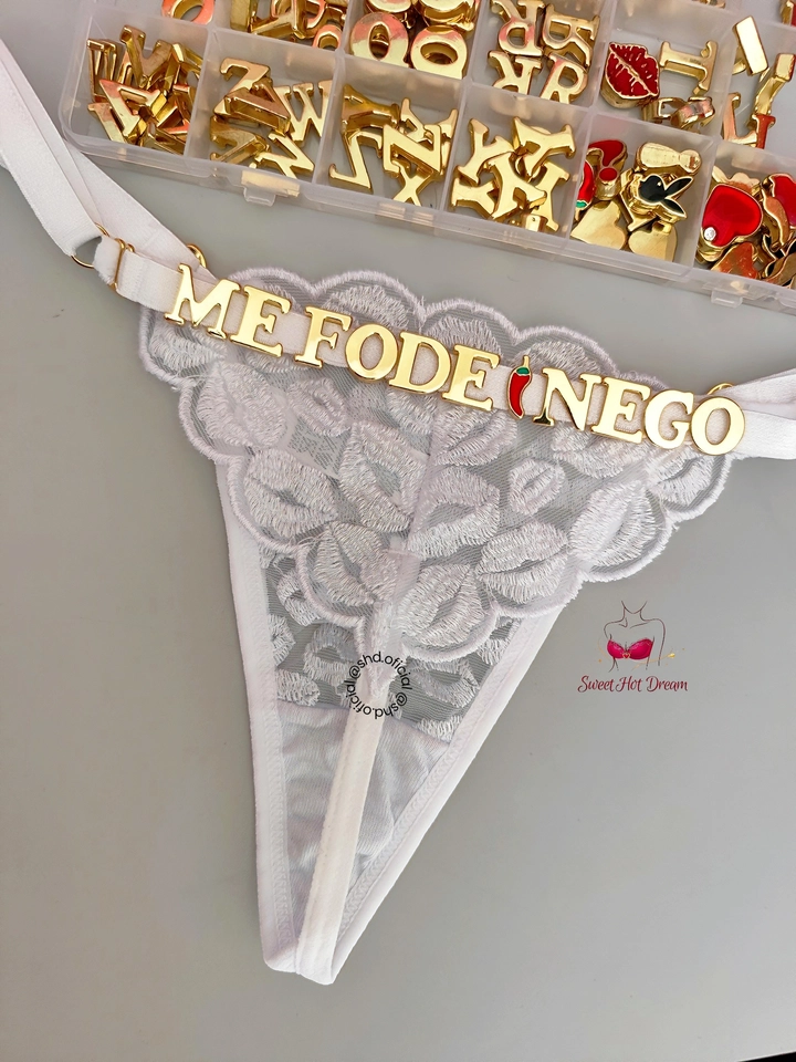 Calcinha Personalizável Kiss - Meio Fio Tule - imagem 1