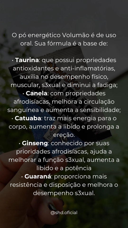 Energético Intensificador Masculino Em Pó - Volumão - imagem 3