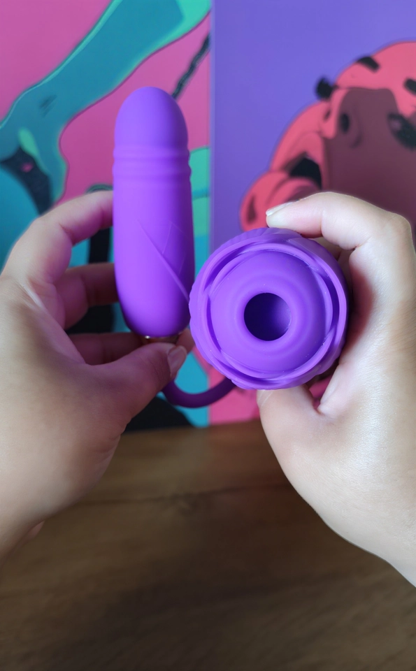 Vibrador Duplo: Sugador + Vai e Vem - imagem 1