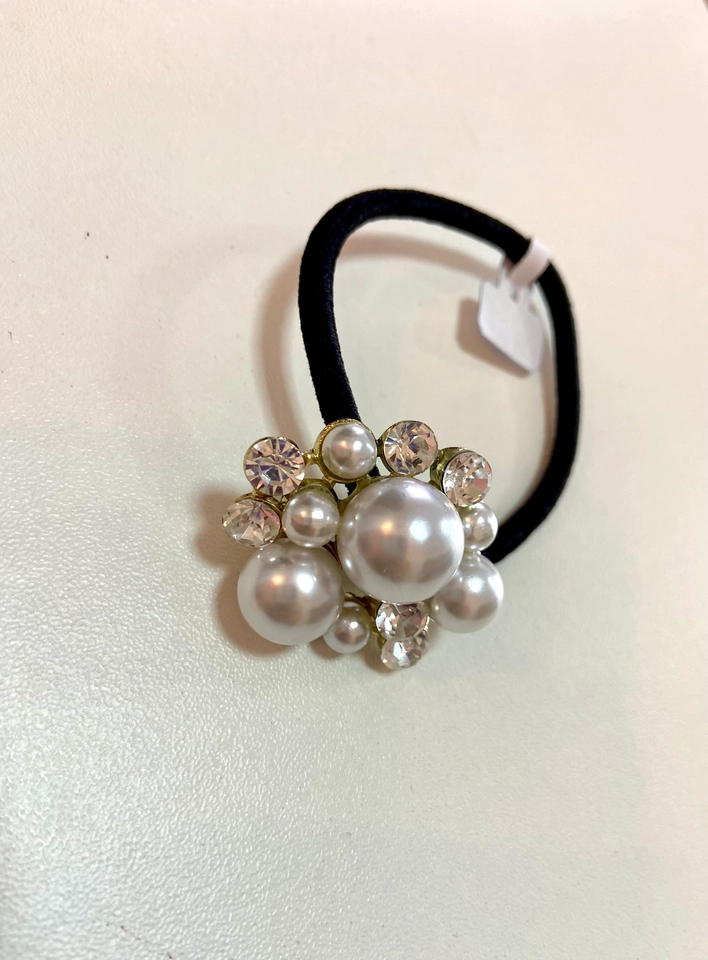 Elástico com pérolas e strass - 1