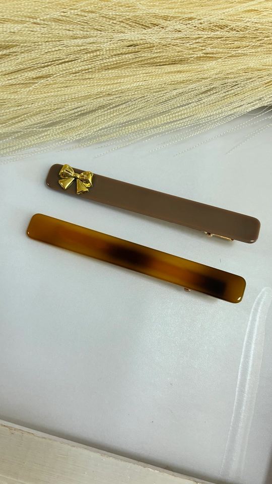 Hair clip com a base em acetato e laço  - 4