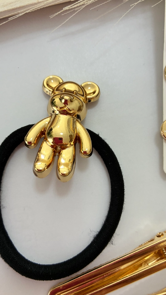 Kit elástico e bico de pato - Teddy dourado  - imagem 2
