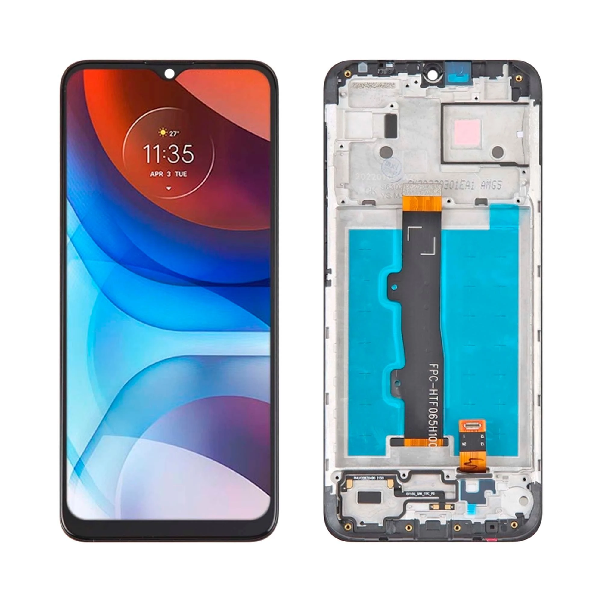 Tela frontal Moto E7 Power Xt2195 Com Aro - 1