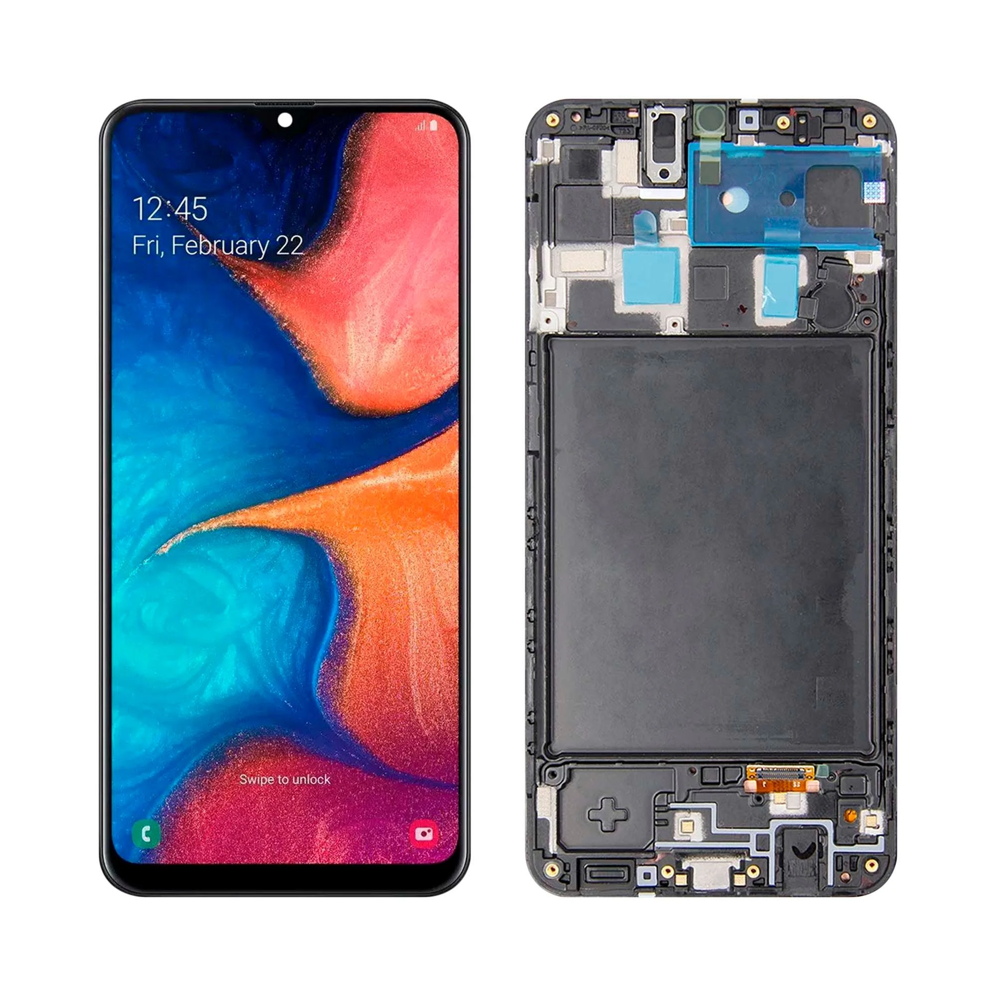 Tela frontal Samsung A20 A205 Oled Com Aro - 1