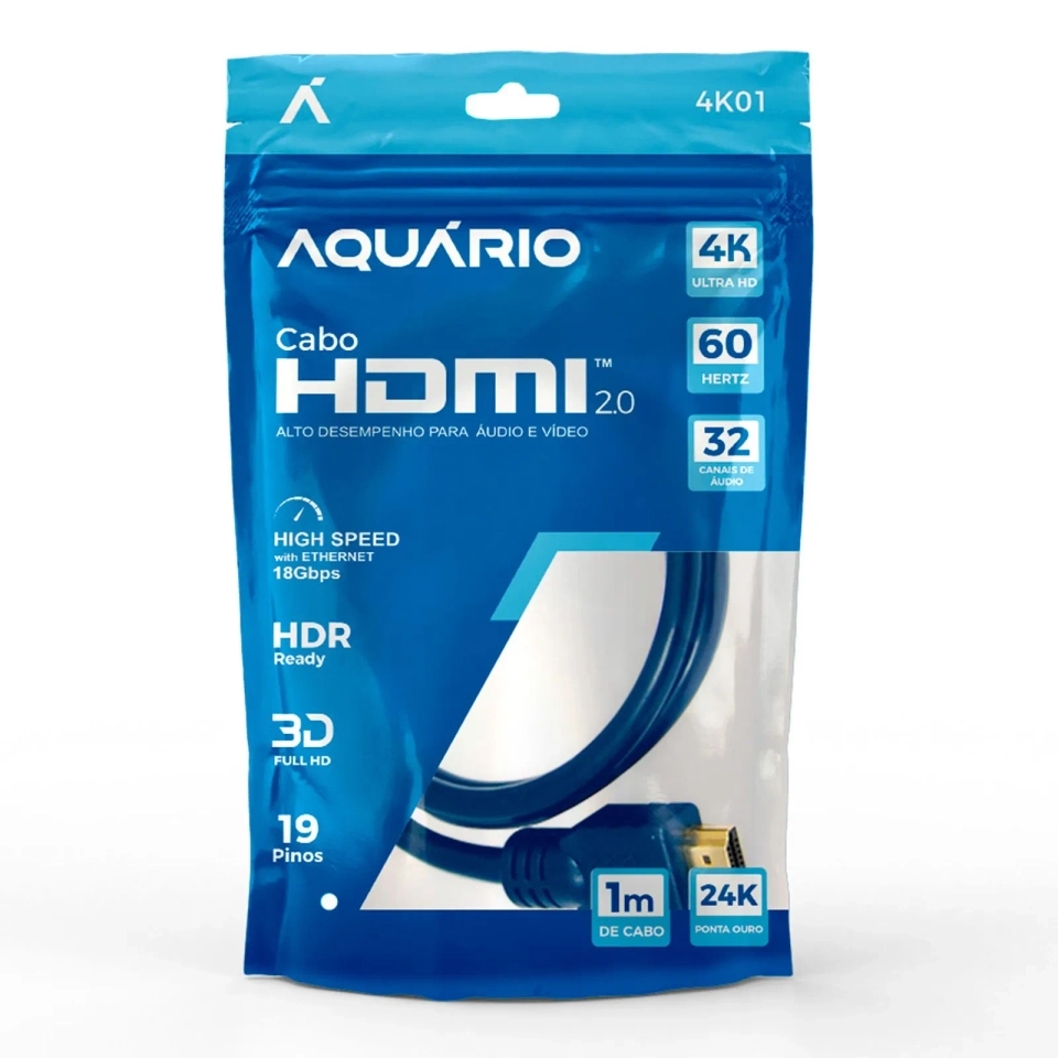 Cabo HDMI 2.0 4K de 1 metro - 2