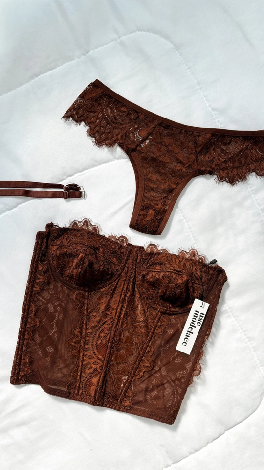 Corselet Capuccino + Calcinha | Marrom - imagem 2