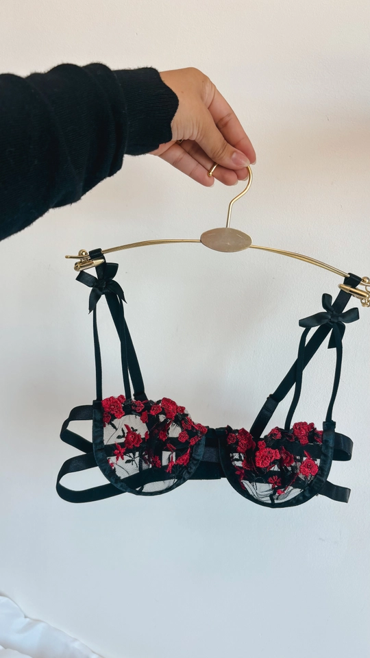 Lingerie Lille + Cinta Liga | Tule Bordado - imagem 4
