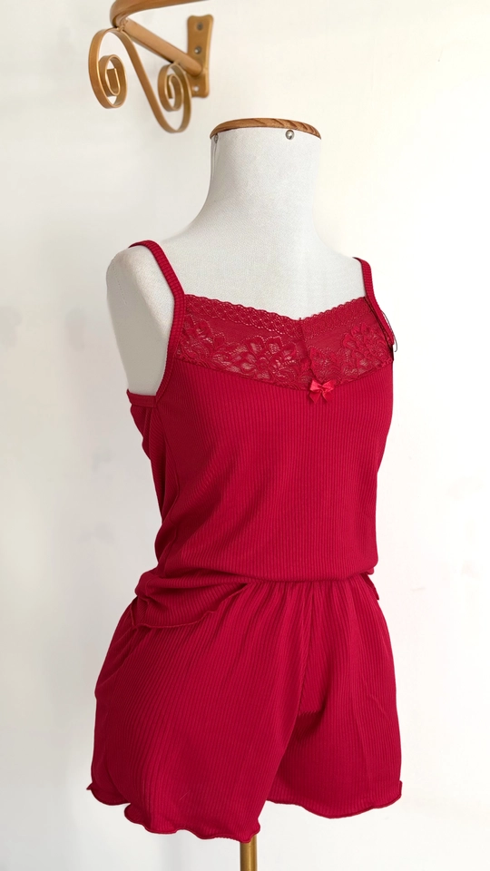 Short Doll Canelado Basic | Vermelho