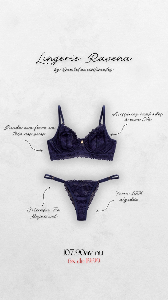 Lingerie Ravena - Azul  - imagem 2