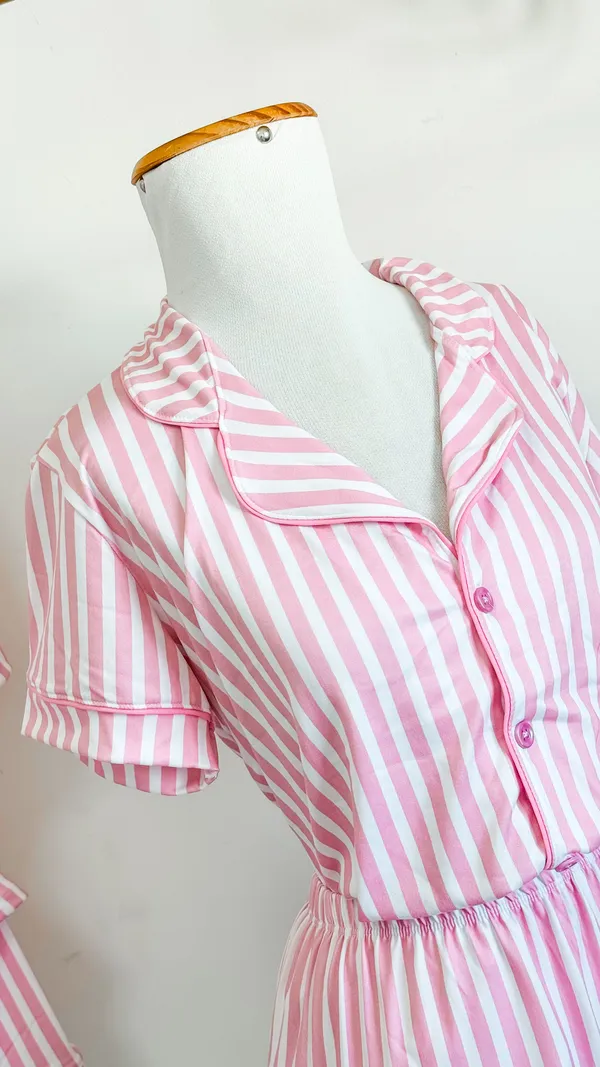 Pijama Girlhood | Listrado Rosa - imagem 2